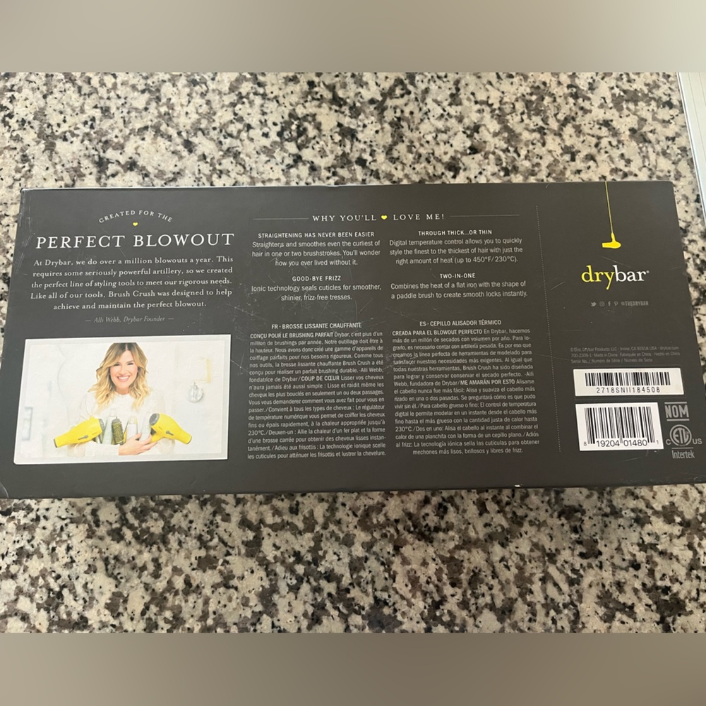 Drybar Paddle Styling Brush in Yellow and Black Packaging - Picture 2 of 4